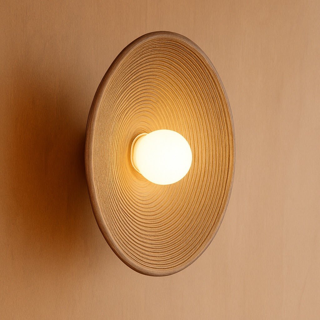 Japandi Round Resin Wall Sconce 0