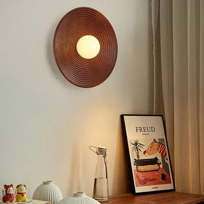Japandi Round Resin Wall Sconce 4