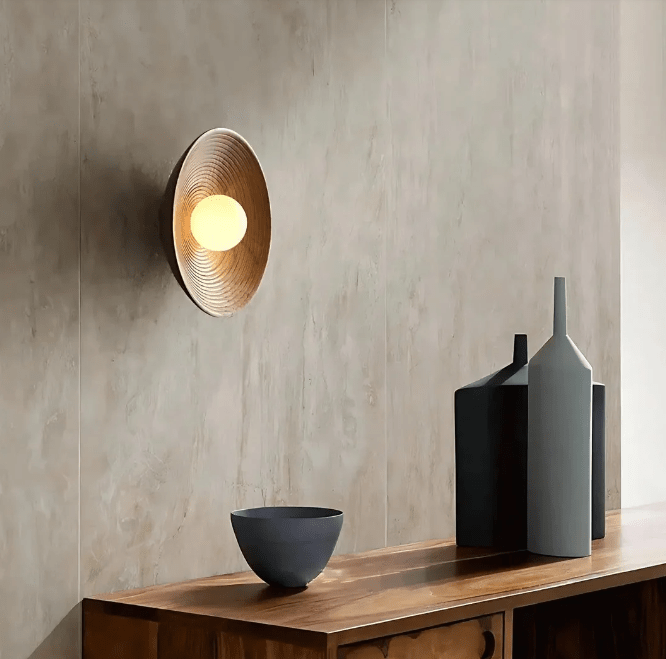 Japandi Round Resin Wall Sconce 5