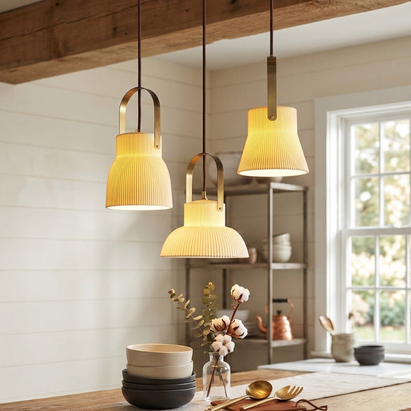 Japandi Style White Ceramic Pendant Lights 1