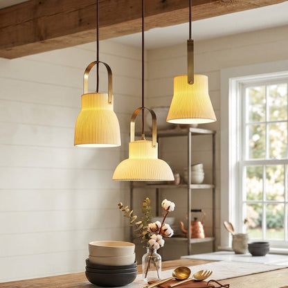 Japandi Style White Ceramic Pendant Lights 1