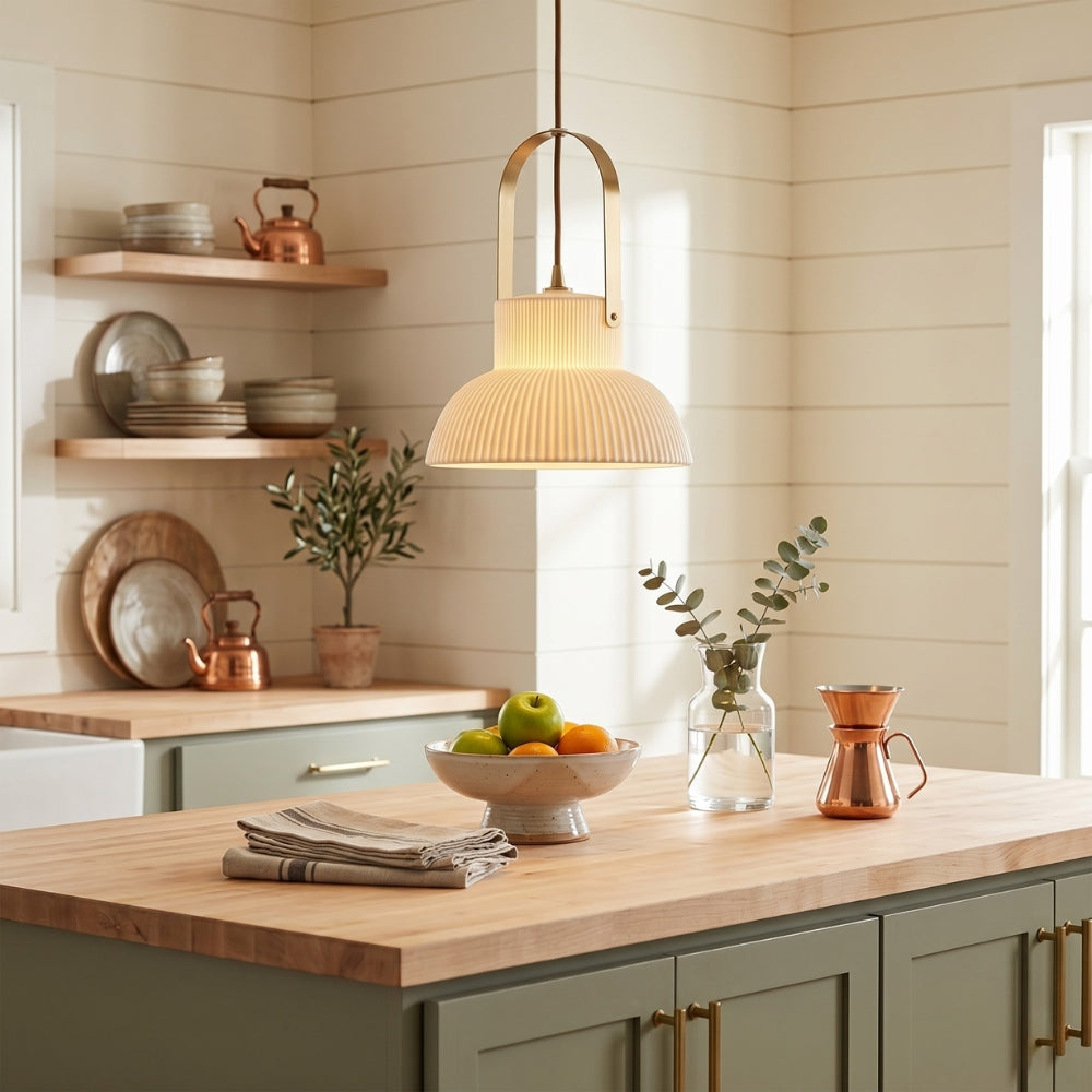 Japandi Style White Ceramic Pendant Lights 3