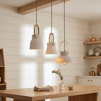 Japandi Style White Ceramic Pendant Lights 4