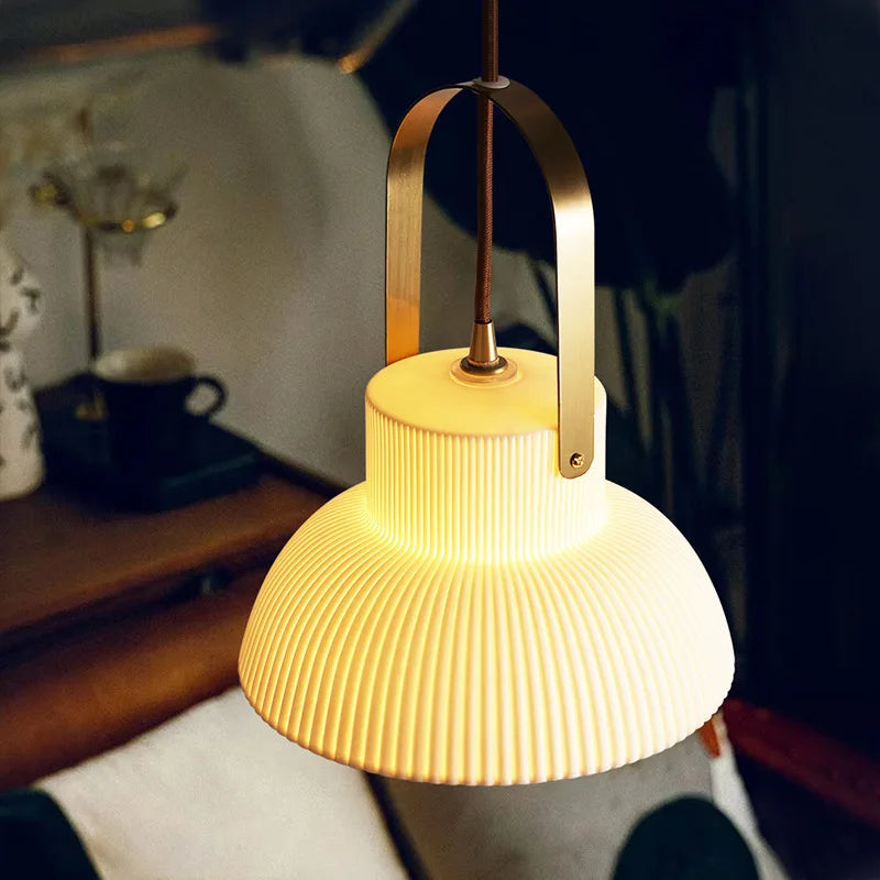 Japandi Style White Ceramic Pendant Lights 6