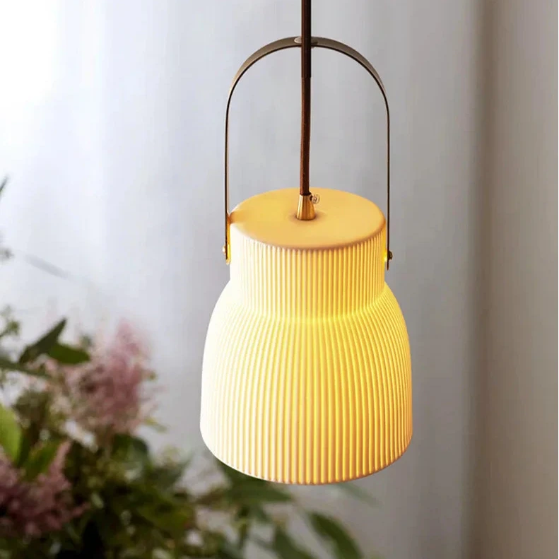 Japandi Style White Ceramic Pendant Lights 7
