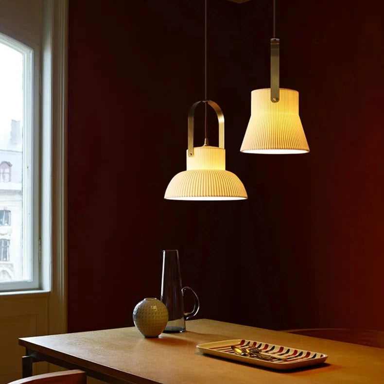 Japandi Style White Ceramic Pendant Lights 8