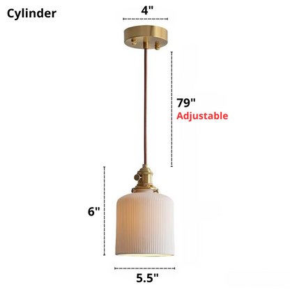 Japandi Style White Ceramic Pendant Lights 9
