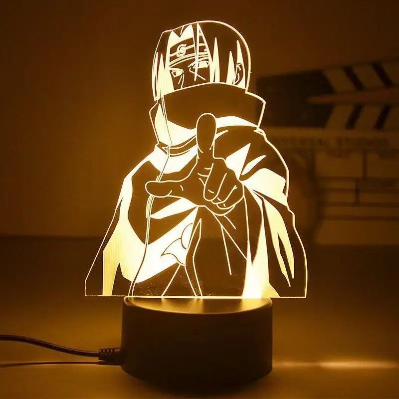 Naruto 3D LED Night Lamp - Anime Character Light with Kakashi, Sasuke, Sakura, and Naruto for Kids' Room Decor and Gifts - A