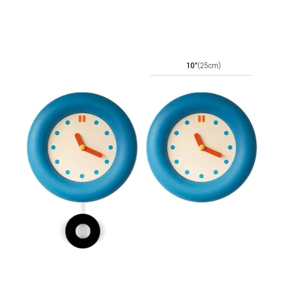 Japanese Minimalist Blue Pendulum Wall Clock 5
