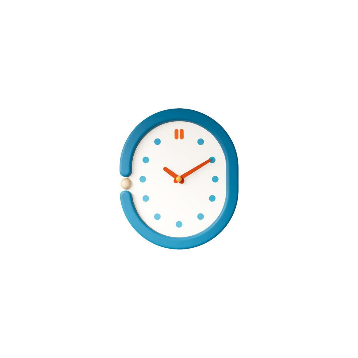 RoyaleGlow Minimalist Blue Oval Pendulum Wall Clock - Modern Aesthetic Home Decor-Royale Basic
