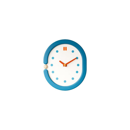RoyaleGlow Minimalist Blue Oval Pendulum Wall Clock - Modern Aesthetic Home Decor-Royale Basic