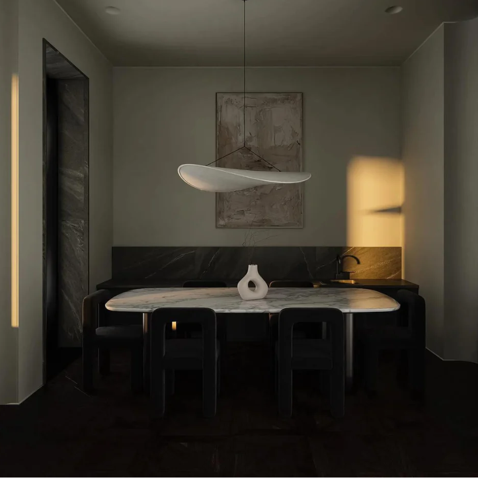 Japanese Silk Chip Chandelier