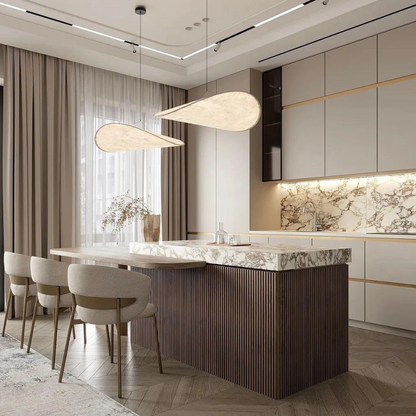 Japanese Silk Chip Chandelier