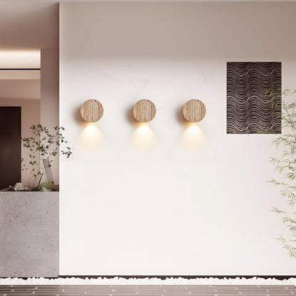 LuxRoyale Japanese Wabi-Sabi Travertine Wall Sconce for Bedroom, Hallway, and Staircase