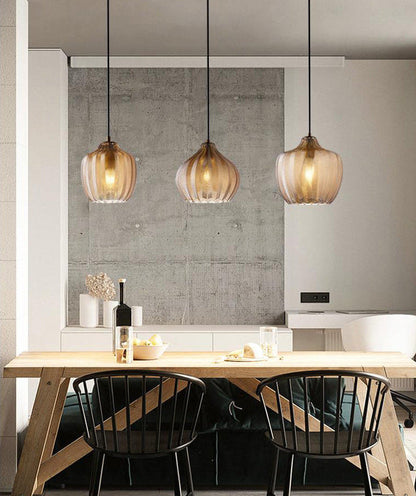 Jasper - Textured Glass Pendant Lights 4