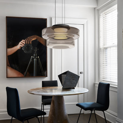 RoyaleGlow Nordic Multi-Layered Glass Disc Pendant Light-Bauhaus Inspired Ceiling Fixture