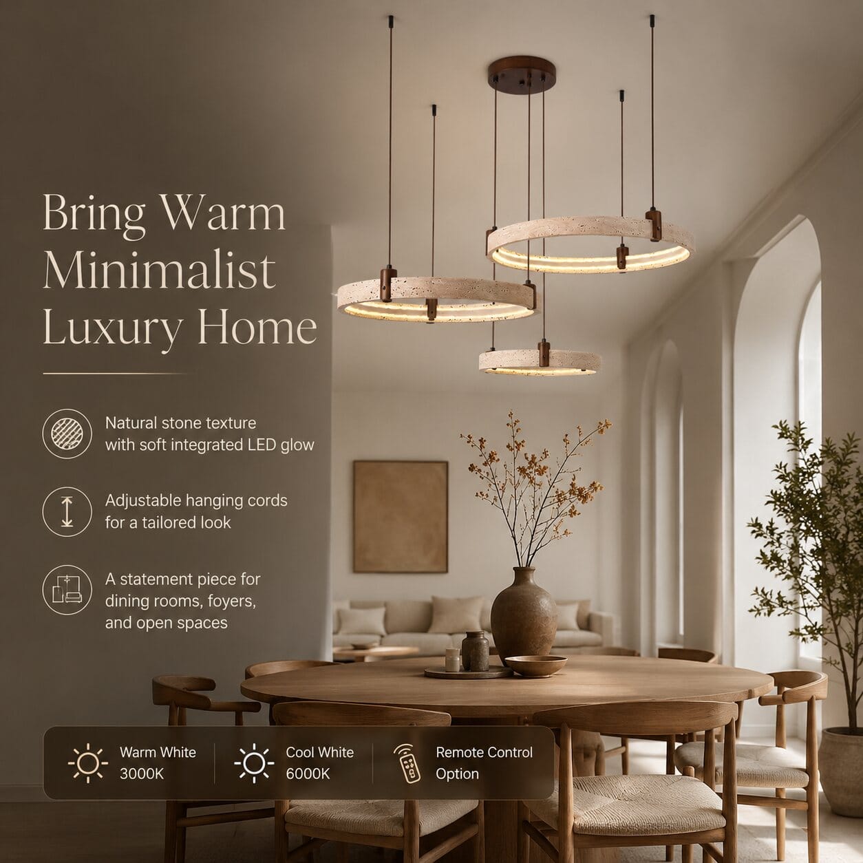 Joy Modern Natural Stone Chandelier 4
