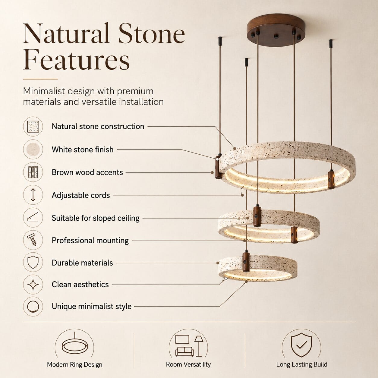 Joy Modern Natural Stone Chandelier 7