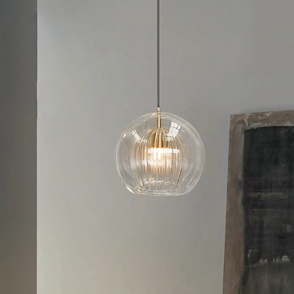 Royelux June Glass Globe Pendant Light, Modern Hanging Lamp for Kitchen and Living Room