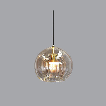 Royelux June Glass Globe Pendant Light, Modern Hanging Lamp for Kitchen and Living Room