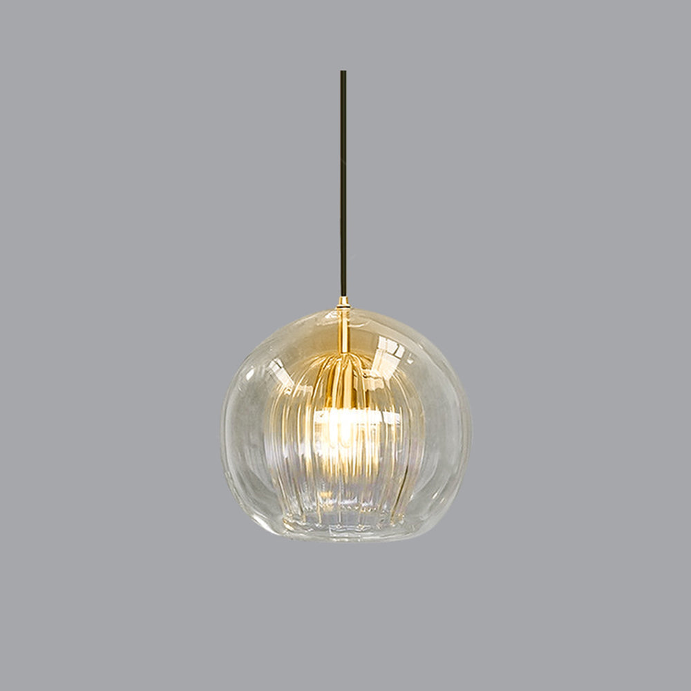 Royelux June Glass Globe Pendant Light, Modern Hanging Lamp for Kitchen and Living Room