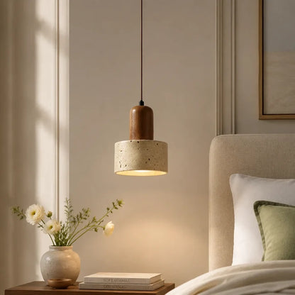 RoyaleGlow Travertine Pendant Light Minimalist Modern Cement Hanging Chandelier