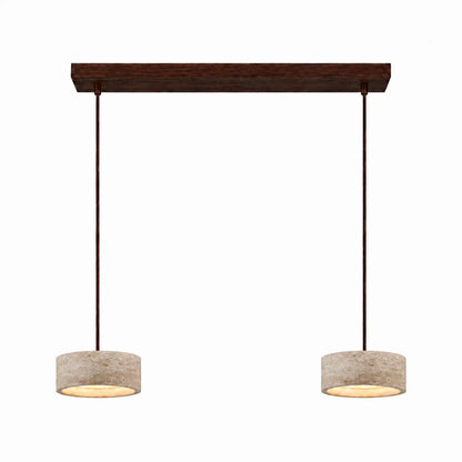 Kairi Natural Travertine Stone Vintage Cream Pendant Light 10