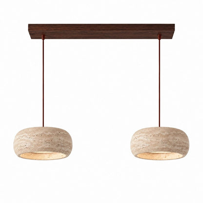 Kairi Natural Travertine Stone Vintage Cream Pendant Light 14