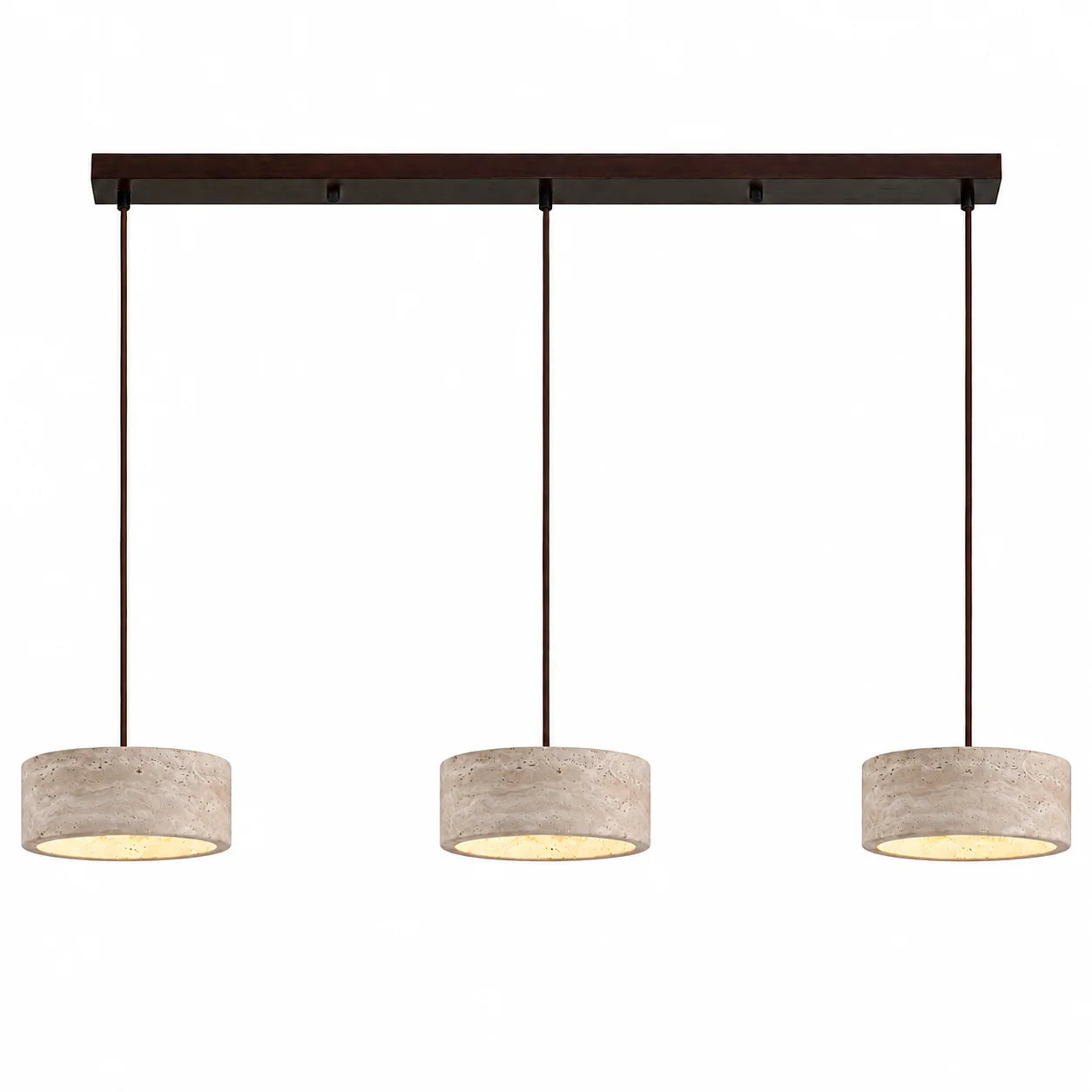 Kairi Natural Travertine Stone Vintage Cream Pendant Light 15