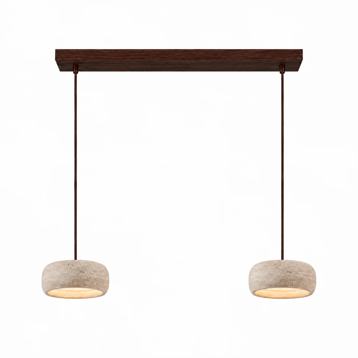 Kairi Natural Travertine Stone Vintage Cream Pendant Light 17