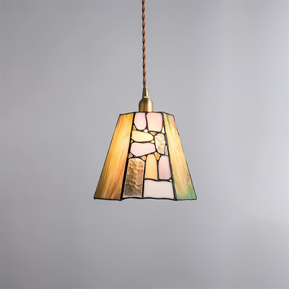 RoyaleGlow Kalco Glass Pendant Light - Japanese Tiffany Style Hanging Lamp