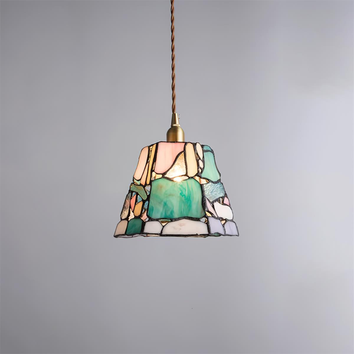 RoyaleGlow Kalco Glass Pendant Light - Japanese Tiffany Style Hanging Lamp