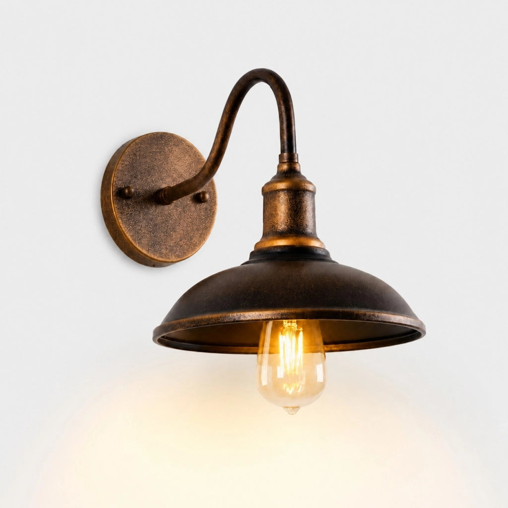 Kelvyn Rustic Industrial Gooseneck Outdoor Wall Light 7