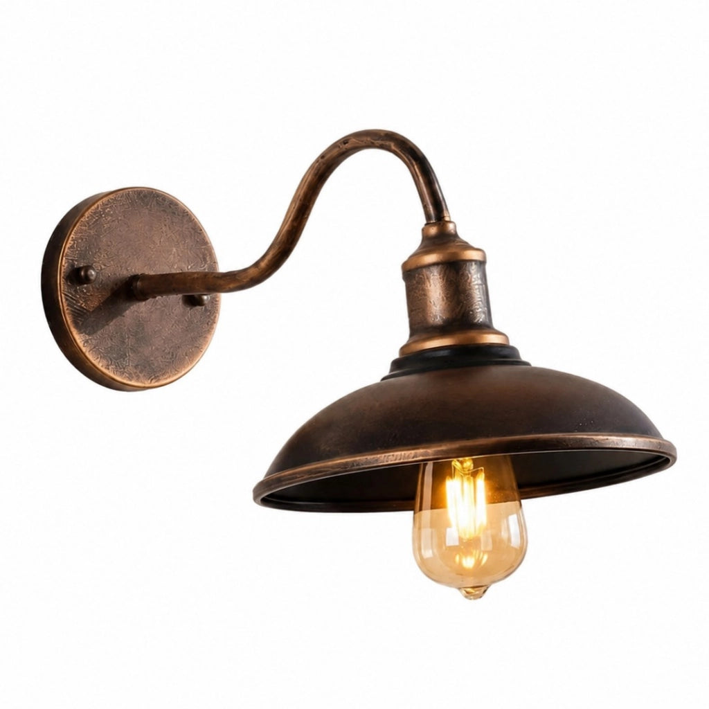 Kelvyn Rustic Industrial Gooseneck Outdoor Wall Light 9