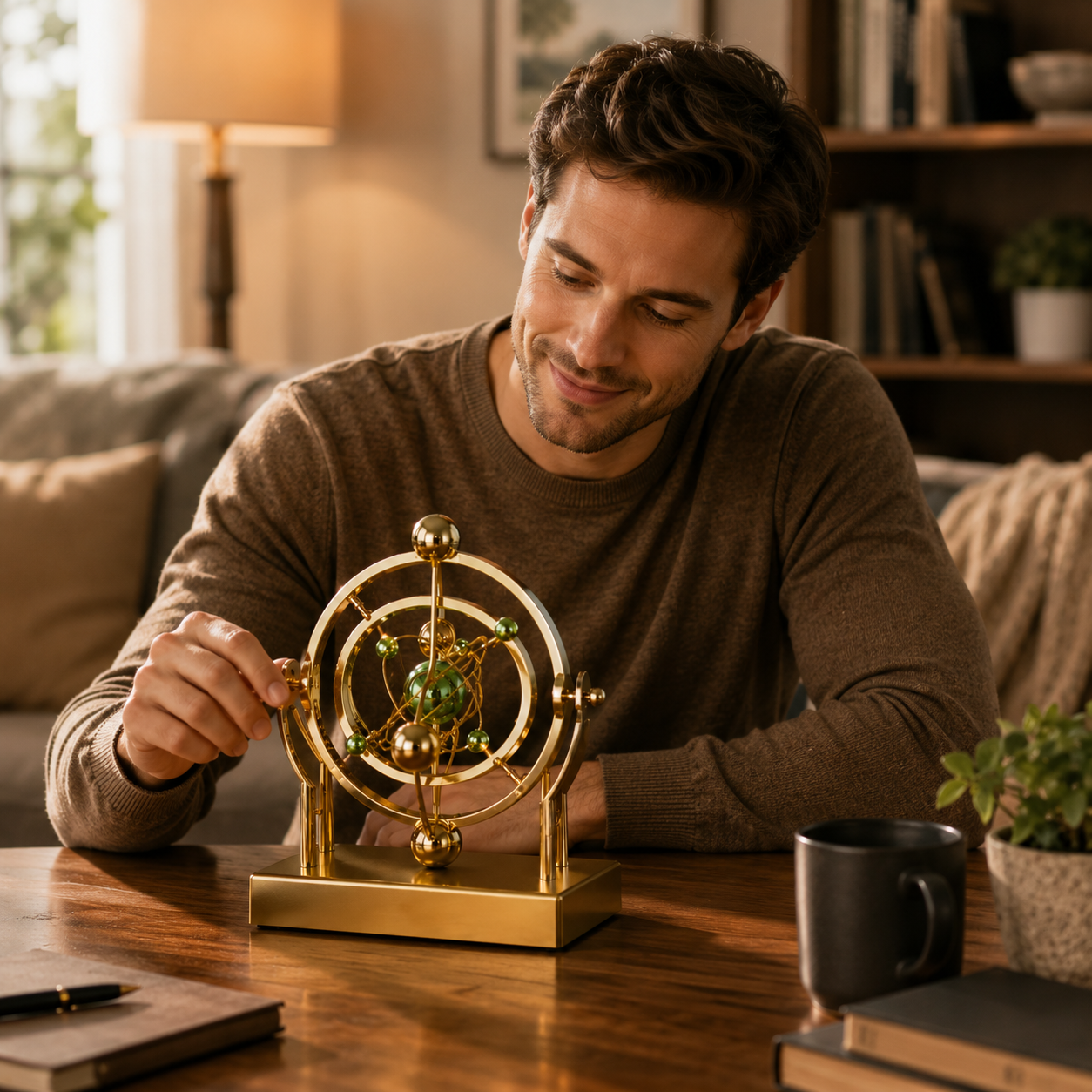 RoyaleGlow Celestial Orbit Perpetual Motion Desk Toy - Kinetic Art Sculpture-Royale Basic