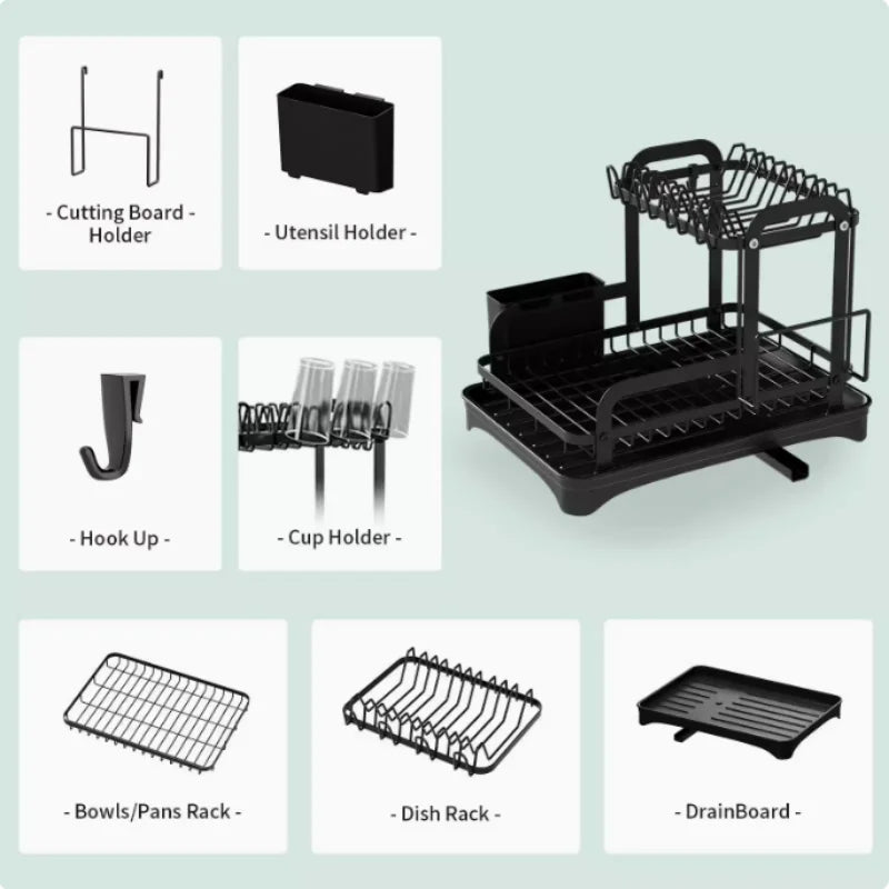 LuxRoyale Kitchen Utensil & Chopping Board Rack – Multi-Layer Storage ...