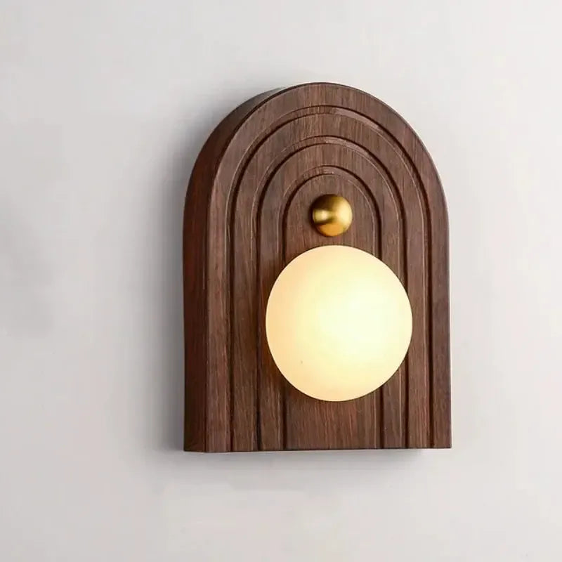 RoyaleGlow Alabaster Wood Wall Sconce - Modern Vintage Lighting with Marble
