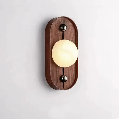 RoyaleGlow Alabaster Wood Wall Sconce - Modern Vintage Lighting with Marble