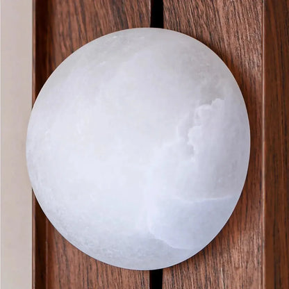 RoyaleGlow Alabaster Wood Wall Sconce - Modern Vintage Lighting with Marble