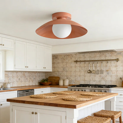 LuxRoyale Rose Copper Flush Mount Ceiling Light, LED Fixture for Kitchen and Dining