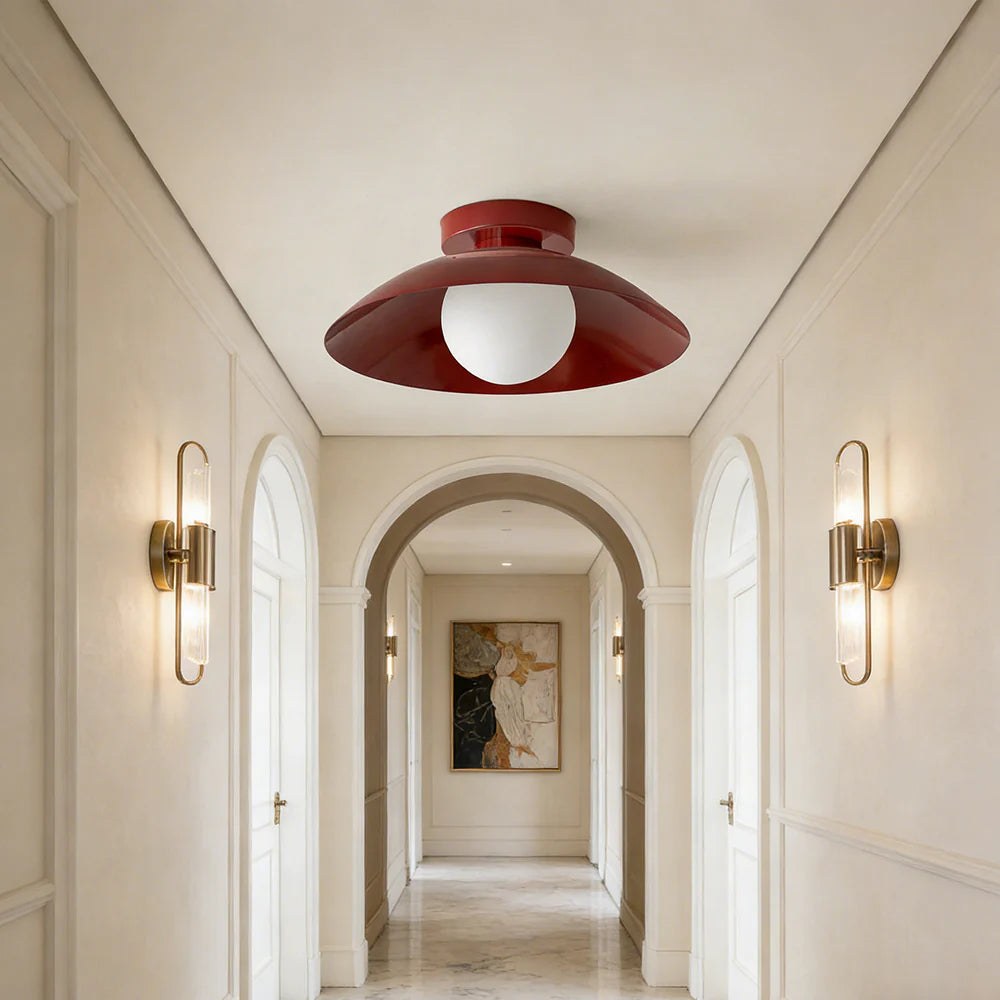 LuxRoyale Rose Copper Flush Mount Ceiling Light, LED Fixture for Kitchen and Dining