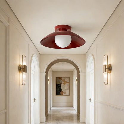 LuxRoyale Rose Copper Flush Mount Ceiling Light, LED Fixture for Kitchen and Dining