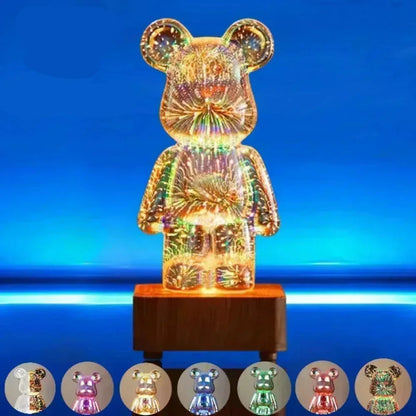 Add Magic to Your Space with the 3D Bear Firework LED Lamp - 3 Color