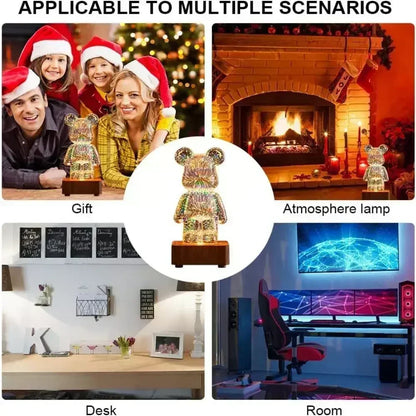 Add Magic to Your Space with the 3D Bear Firework LED Lamp - 3 Color