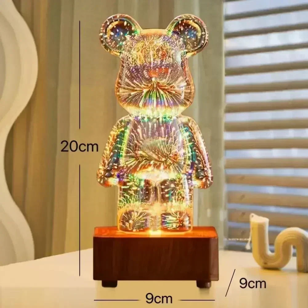 Add Magic to Your Space with the 3D Bear Firework LED Lamp - 3 Color