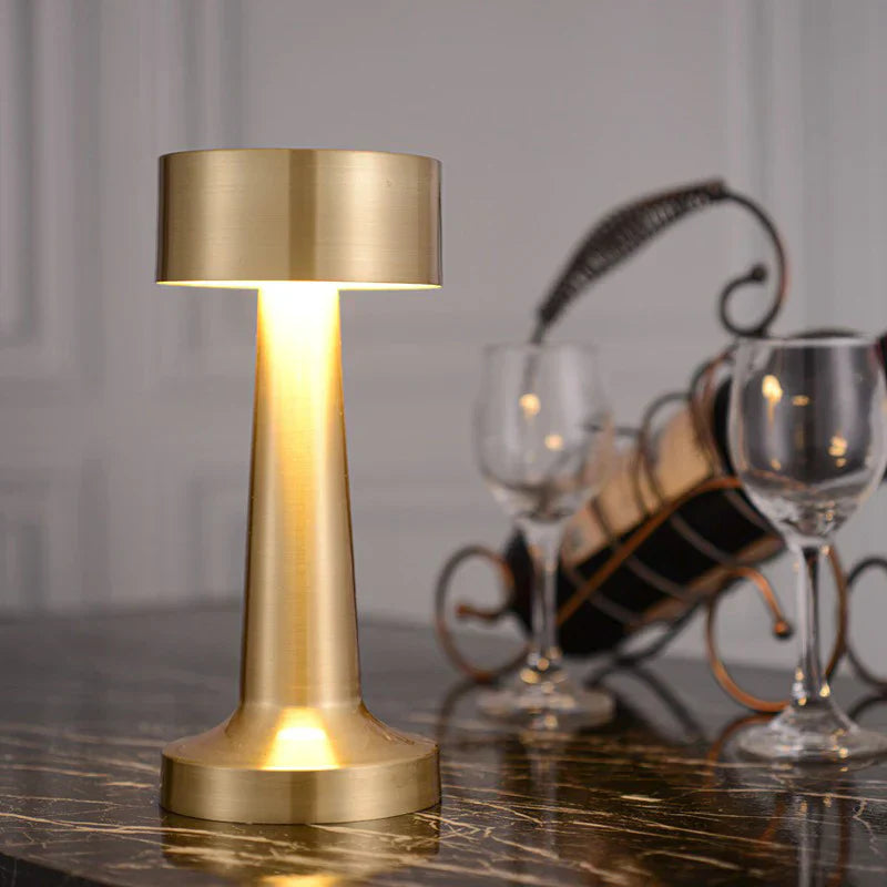 Dimmable Retro Bar Style Table Lamp - Elegant LED Night Light for Cozy Ambiance - Gold / Cylinder