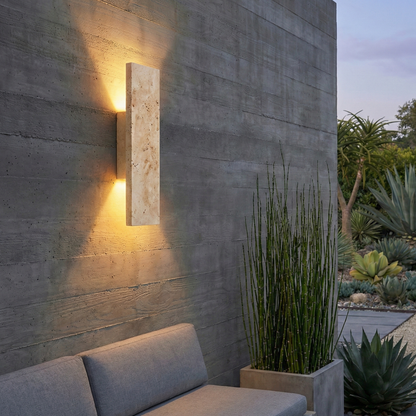 LED Outdoor Wall Sconce | Waterproof Natural Stone Light Fixture for Exterior Walls 3
