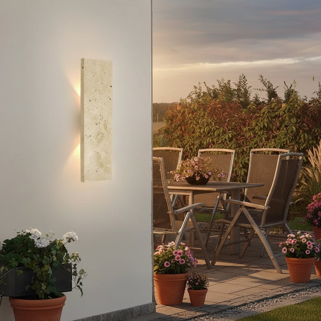 LED Outdoor Wall Sconce | Waterproof Natural Stone Light Fixture for Exterior Walls 8