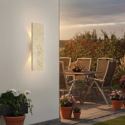 LED Outdoor Wall Sconce | Waterproof Natural Stone Light Fixture for Exterior Walls 8