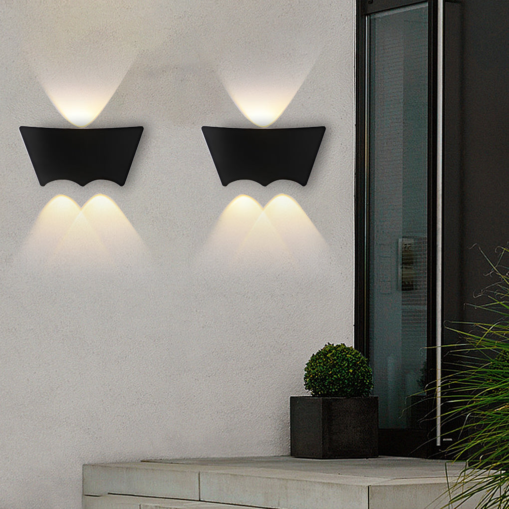 LED Up and Down Lights Waterproof Black Modern Sconce Wall Washer Light 4